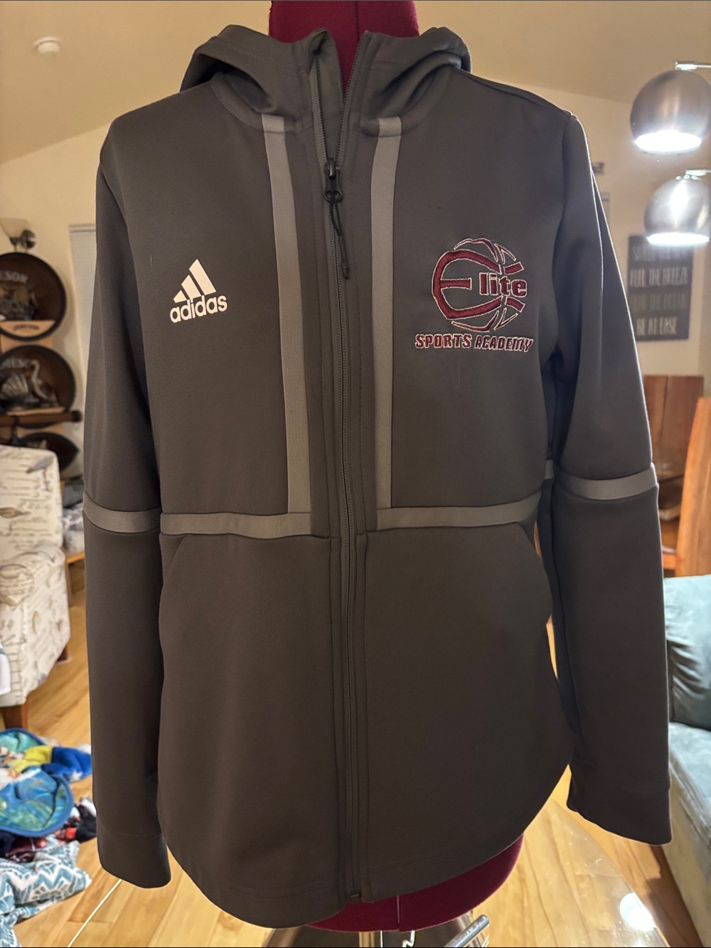 Women’s adidas Gray Elite Sports Academy Full-Zip Hooded Jacket